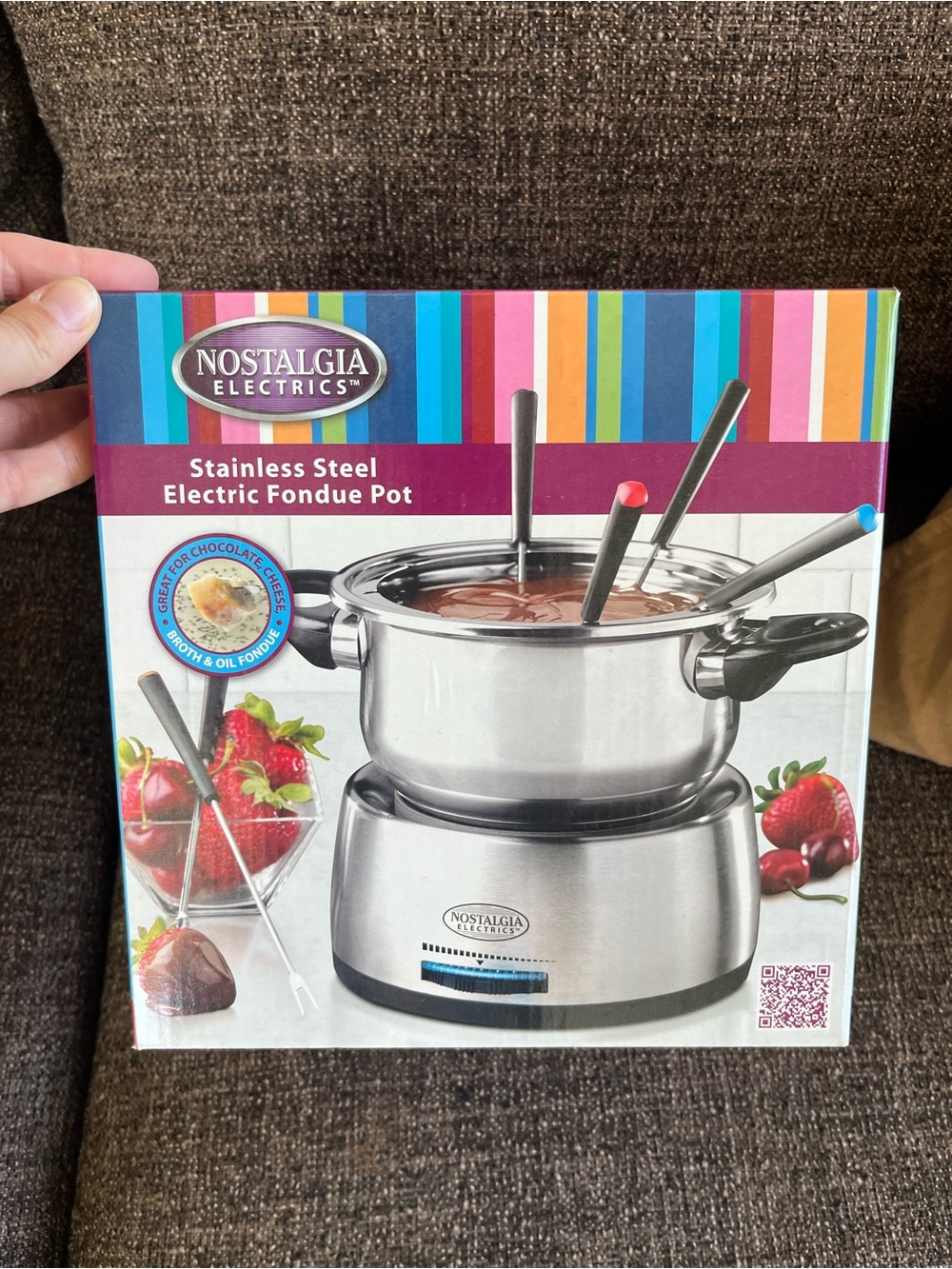 Stainless Steel Electric Fondue Pot - Silver